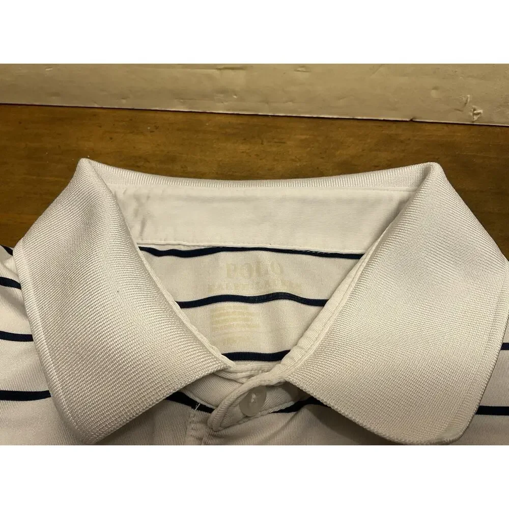 Polo Ralph Lauren Performance Shirt Mens Medium Striped Short Sleeve Stretch
